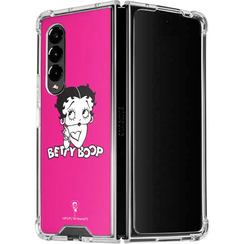 Betty Boop Pink Background Galaxy Z Fold4 5G Clear Case